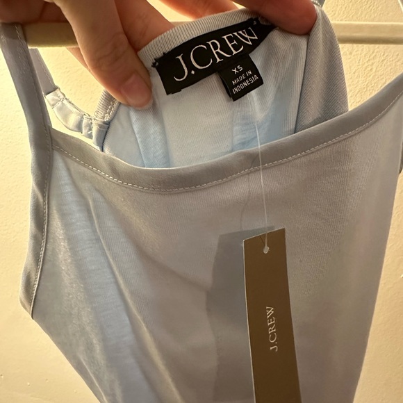 J. Crew Light Blue “Refined Rib Satin Trim” Top - Picture 2 of 3